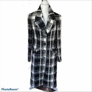 Yigal Azrouel Wool Plaid Long Coat, size small